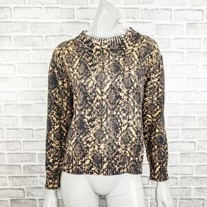 MISA Los Angeles Snake Print Crew Neck Pullover Sweater fits Large
